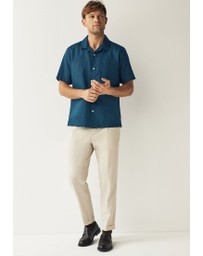 NEXT - Cuban Collar Linen Blend Short Sleeve Shirt