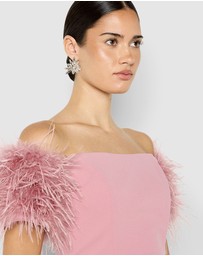 Montique - Enora Feather Trim Cocktail Dress