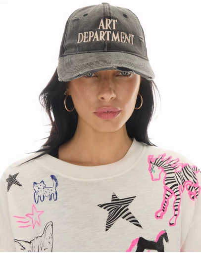 THE TALES - Destroyed Art Department Black Trucker Cap