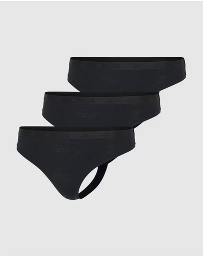adidas Sportswear - 3 Pack Active Essentials Cotton Low Rise Thong Underwear