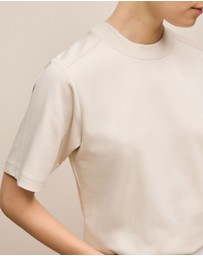 Trenery - Cotton Modal Interlock T-shirt in Stone