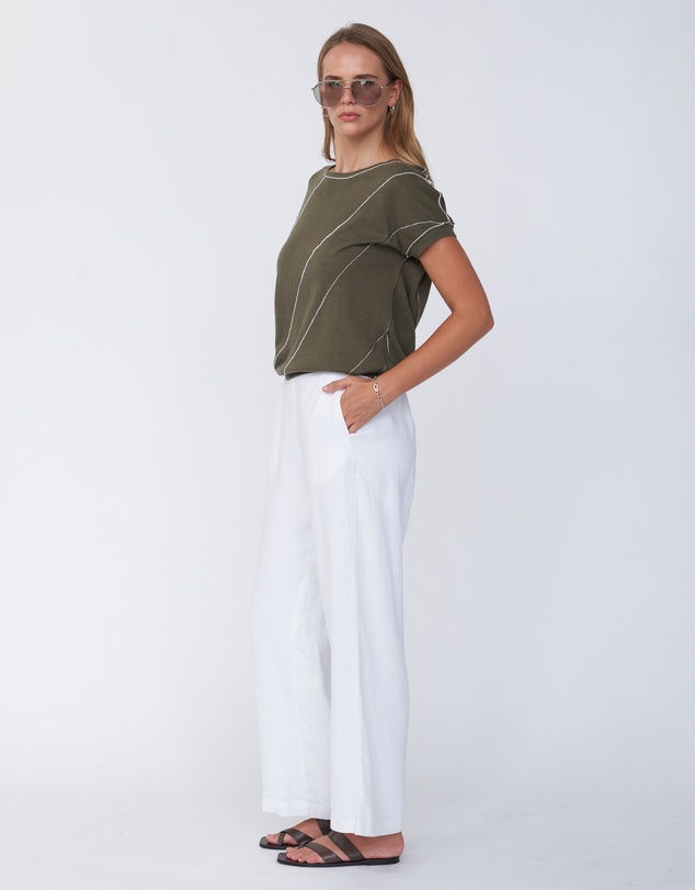 Amelius - Fern Contrast Detail Short Sleeve Knit