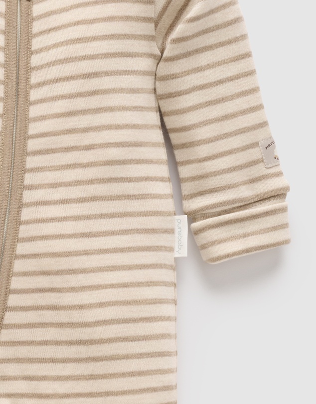 Purebaby - Striped Merino Growsuit -Kids-Babies