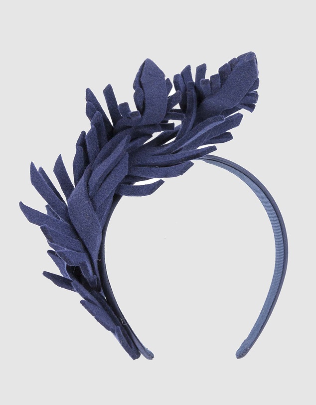 Max Alexander - Felt Navy Leaf Fascinator