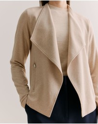 Trenery - Bamboo Viscose Marle Jacket in Oatmeal Marle