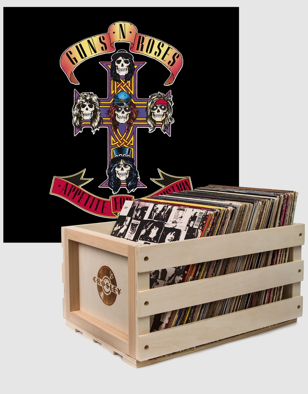 Universal Music - Crosley Record Storage Crate & Guns & Roses Appetite For Destruction - Vinyl Album Bundle