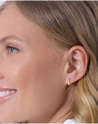 Elli Jewelry - Earrings Square Hoops 925 Sterling Silver Gold-Plated