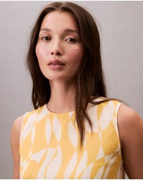 Calvin Klein - Printed Chiffon Sleeveless Top