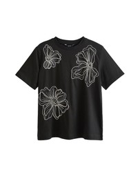 NEXT - Beaded Floral Embelished 100% Cotton T-Shirt
