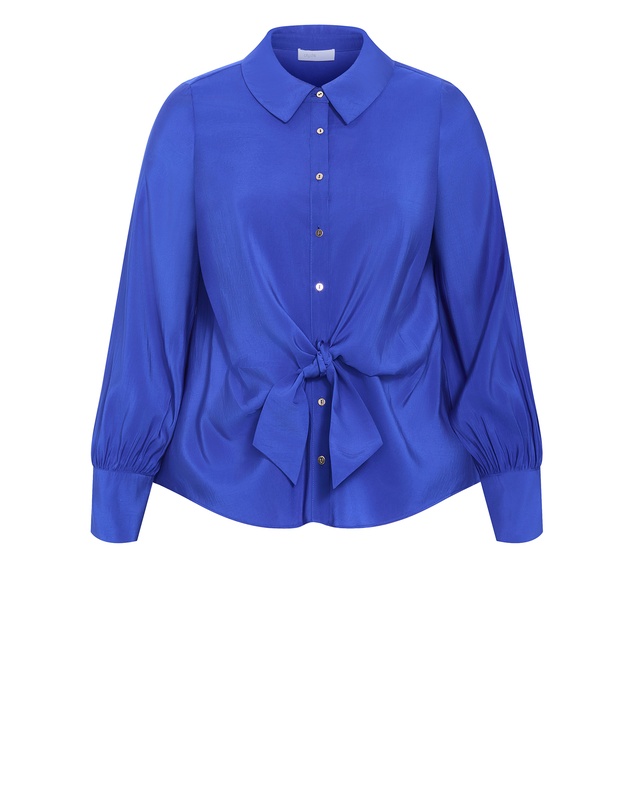 City Chic - Isabella Long Sleeve Tie Front Shirt