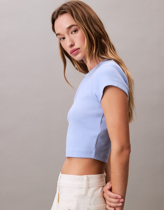 Calvin Klein Jeans - Monogram Logo Ribbed Baby Tee