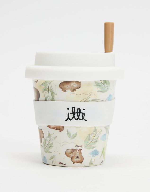 itti bitti - Reusable Baby Cino Cup With 2 Straws - Womble