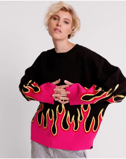 ONE TEASPOON - On Fire Intarsia Sweater