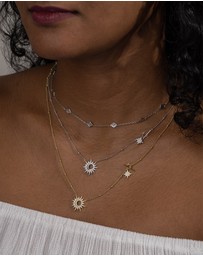 Wanderlust + Co - Sunlit Crescent Silver Necklace