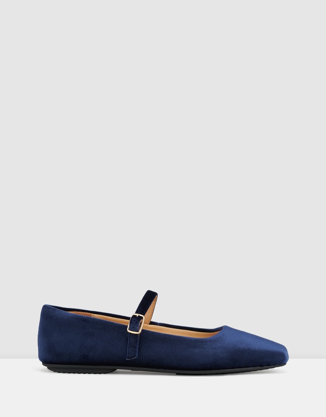 Rollie - Mary Jane Velvet Flat