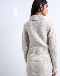 TOPSHOP - Knitted Heavy Twist Yarn Collard Cardigan