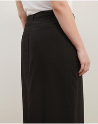 Atmos&Here Curvy - Heidi Linen Blend Midi Skirt