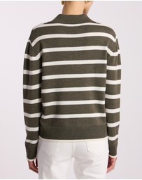 David Lawrence - Leece Merino Stripe Polo Knit