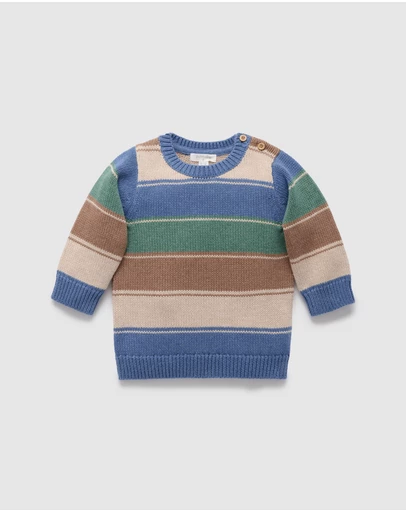 Purebaby - Forest Striped Jumper -Kids-Babies