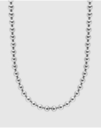 Nialaya Jewellery - 8mm Metallic Pearl Necklace with Silver