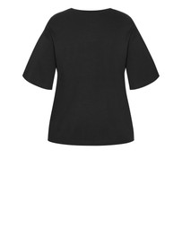 City Chic - Plus size Los Angeles Cotton Tee - black