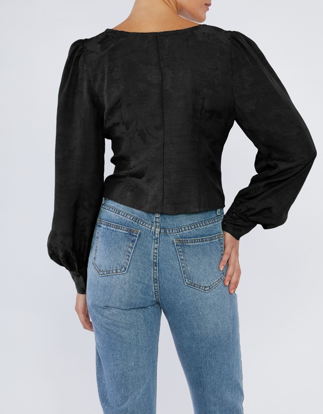 Amelius - Loren Linen Jacquard V-Neck Top
