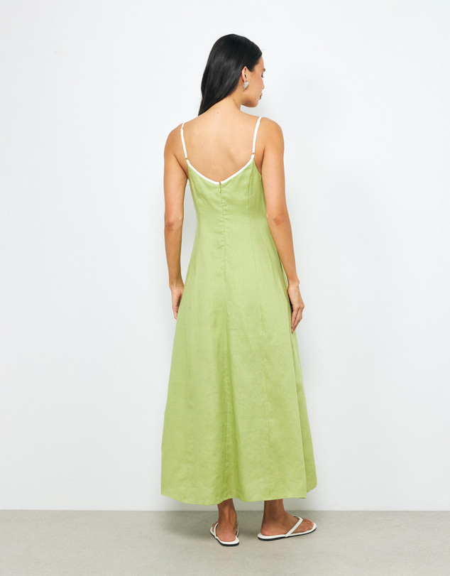 AERE - Miette Contrast Bind Midi Dress