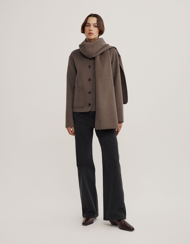 Witchery - Crop Scarf Coat