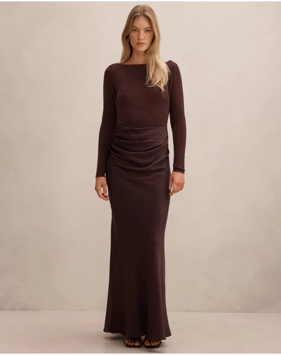 Forever New - Briella Boat Neck Drape Maxi Dress