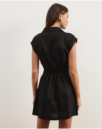 Atmos&Here - Marni Linen Blend Tie Front Mini Dress