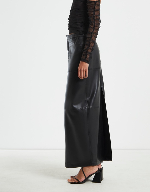 Alice In The Eve - Millie Leather Look Maxi Cargo Skirt