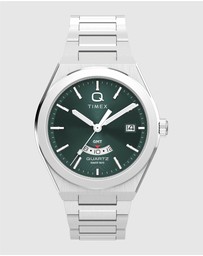 TIMEX - Q Timex Continental GMT 39mm Stainless Steel Bracelet Watch