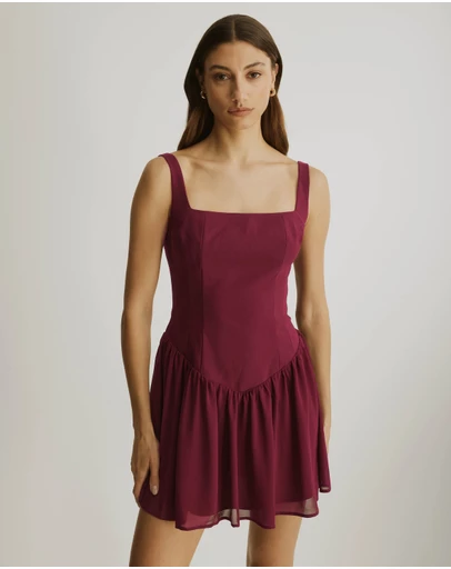 Atmos&Here - Sophie V-Waist Mini Dress