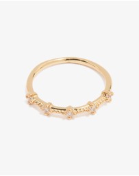 Lovisa - Gold Plated Red Cubic Zirconia Elegant Pear Stacking Rings 3-Pack