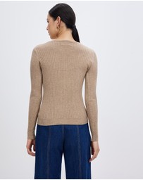 KAJA Clothing - V Chipo Jumper-Brown