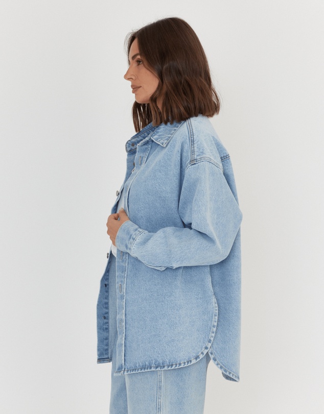 ALEXANDRA - Basen Shacket Light Blue Denim