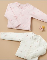 Purebaby - 2 Pack Zip Growsuit-Babies