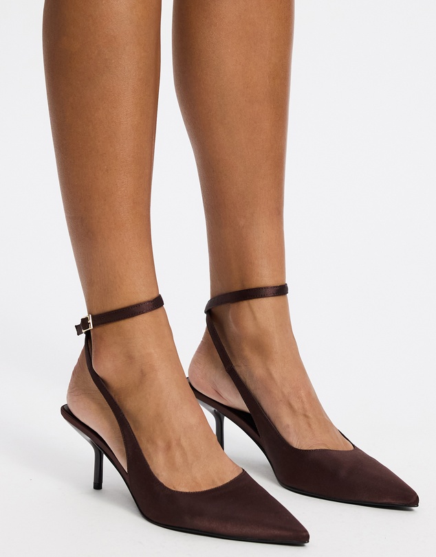 Atmos&Here - Kaia Satin Sling Back Heels