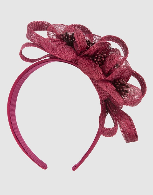 Max Alexander - Small Wine Sinamay Flowers Fascinator