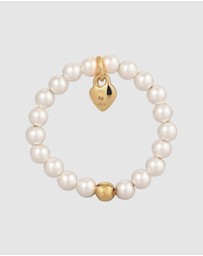 Elli Jewelry - Ring Pearl Heart Symbol 925 Sterling Silver Gold-Plated