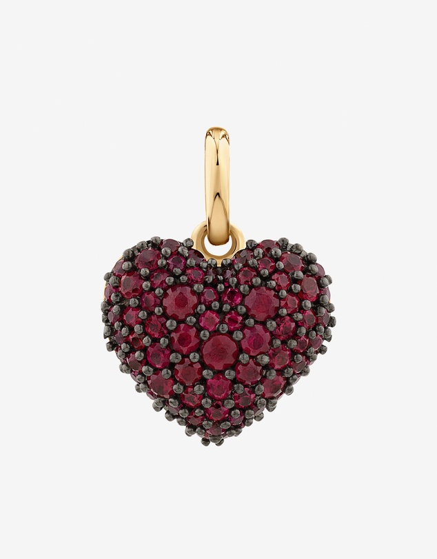 Michael Hill - Ruby Pave Heart Pendant in 10kt Yellow Gold