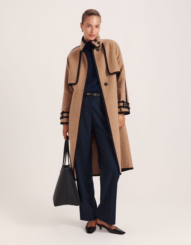 SABA - Kayla Wool Contrast Long Coat