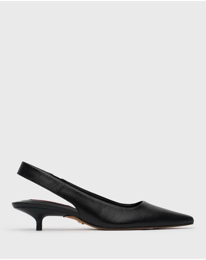 Betts - Leila Leather Slingback Stiletto Heel Pumps