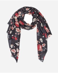 Ozwear Connection Uggs - 100% Australian Wool Print Scarf Black Floral