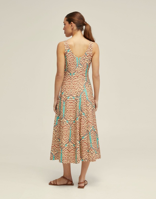Oxford - Elodie Linen Blend Printed Dress