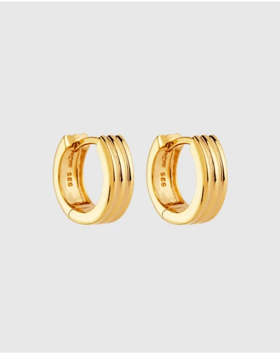 Najo - Carrousel Yellow Gold Huggie Earrings