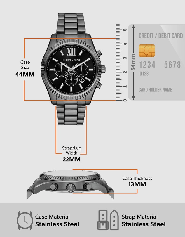 Michael Kors - Lexington Gunmetal Chronograph Watch Set