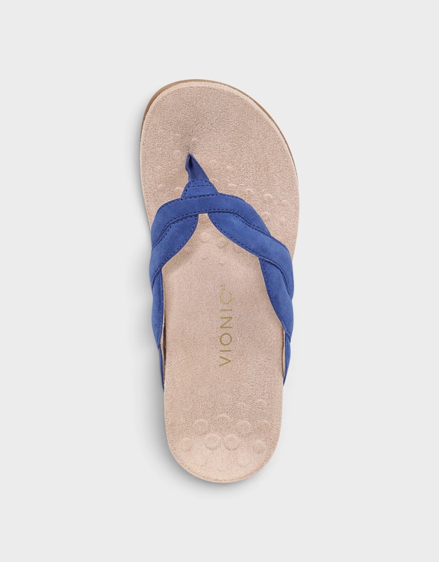 Vionic - Bella Braid Toe Post Sandal - Mazarine Blue Suede