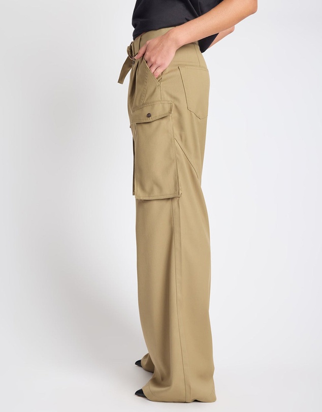 ONE TEASPOON - Elemental High Waist Tencel Cargo Pants - Khaki