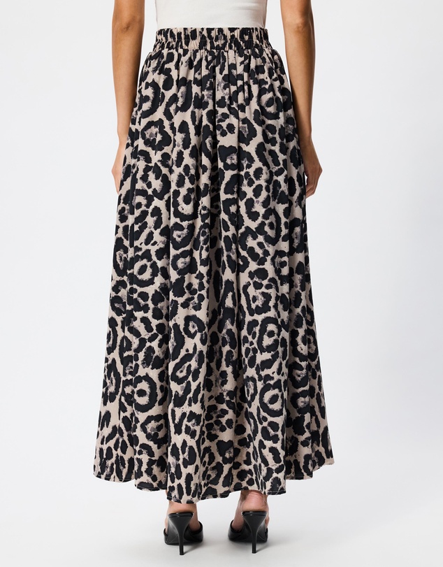 Tussah - Alice A-Line Leopard Print Maxi Skirt